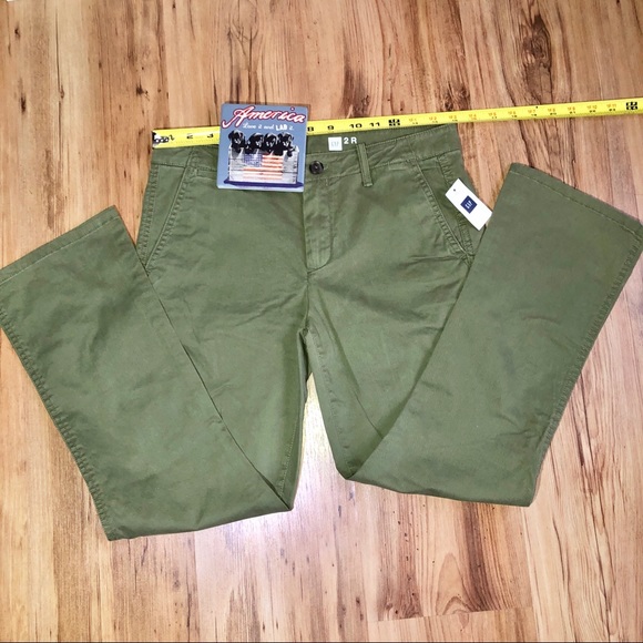 NEW GAP Pants MID RISE STRETCH Green Waist 30 Size 2 Women’s - Picture 9 of 16